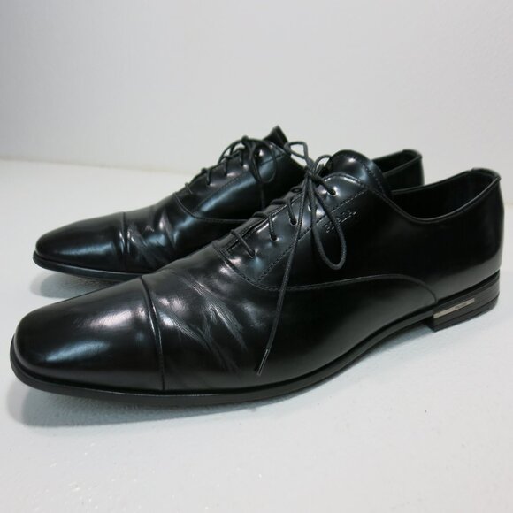 Prada Milano Leather Dress Cap Toe Oxfords Formal Shoes Men's Footwear Sz 10 EE - Picture 1 of 7